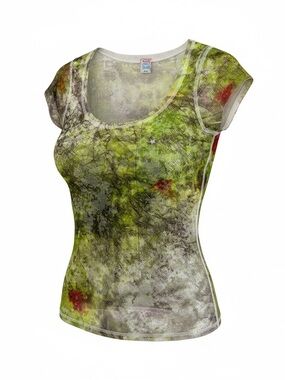 Free People Women Y2K Burnout Fairy Grunge Scoop Neck Tee Sz M Made in USA